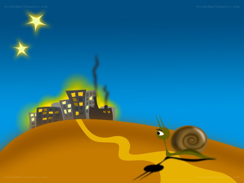 snail on a hill at night