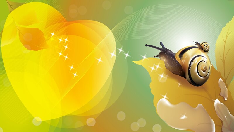 Snail on Leaf — Yellow