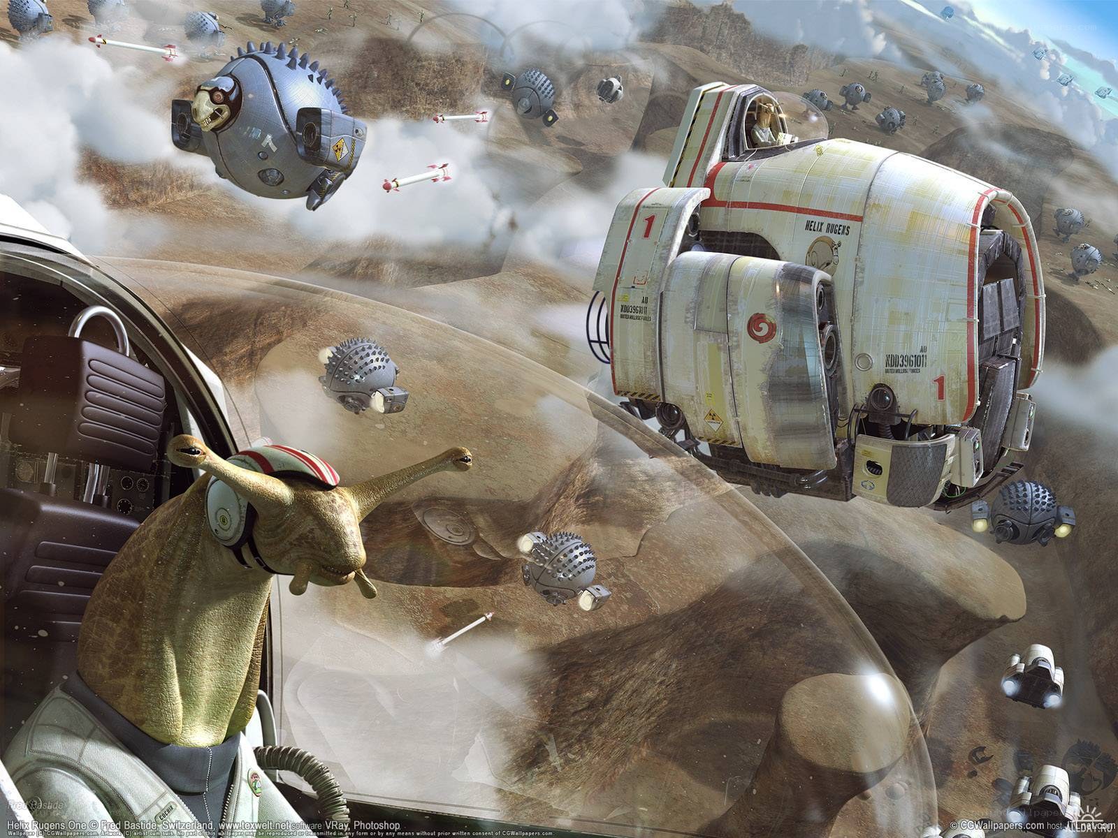 Snail pilot in space battle