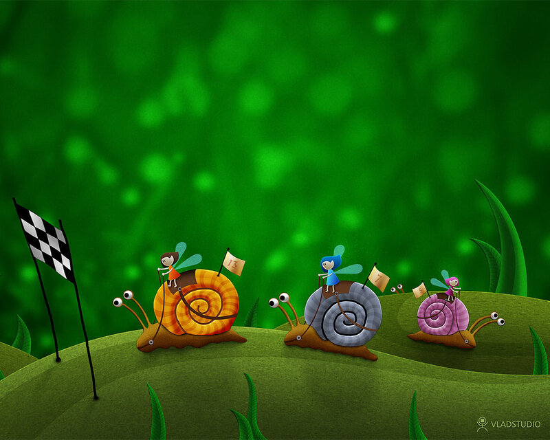 Snail Race with Fairies — Green