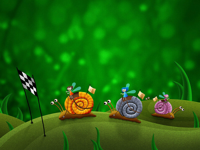 Snail Race with Riders