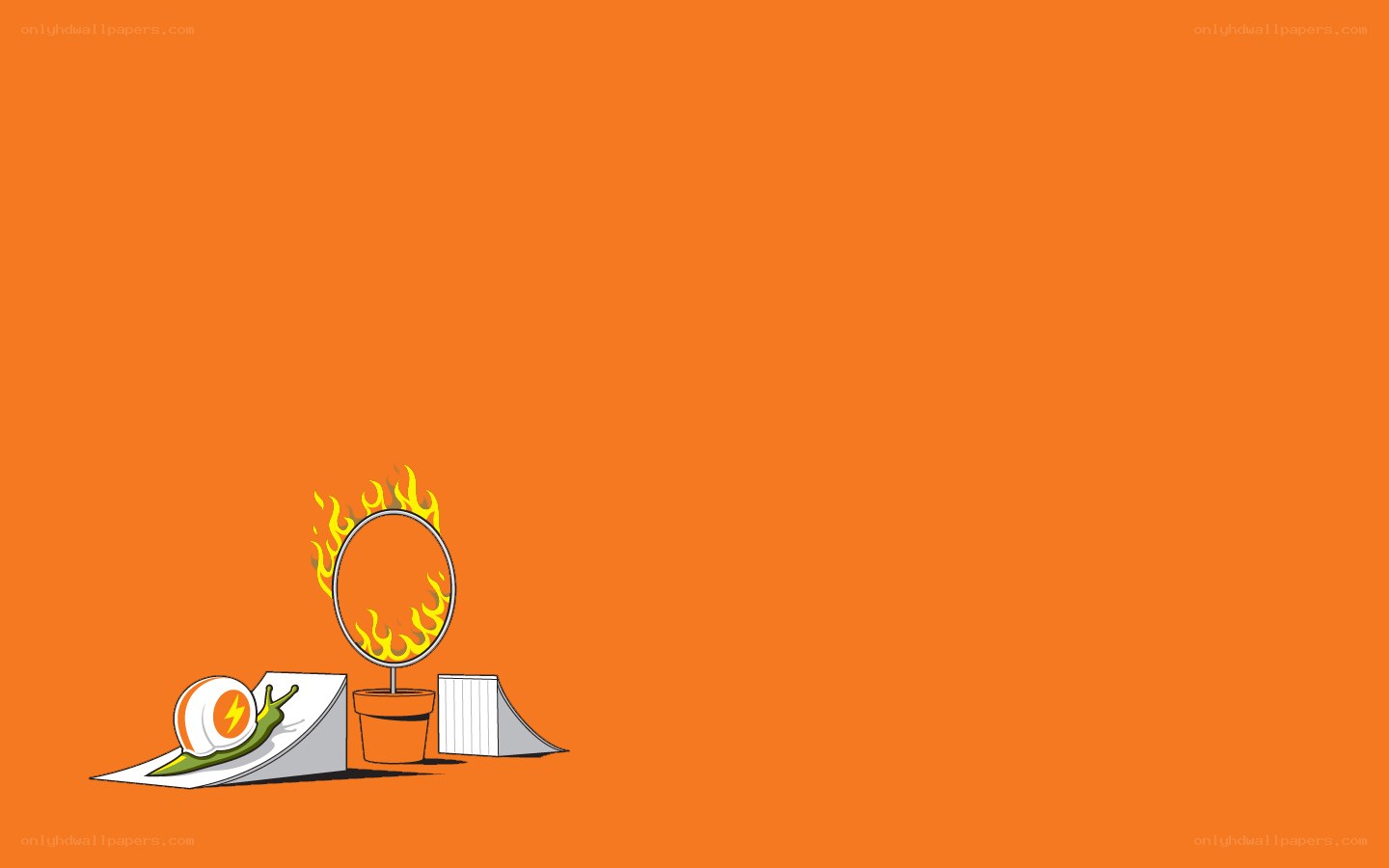 snail racing with fire hoop