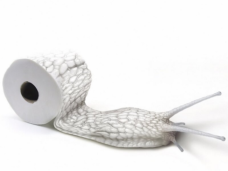 snail-shaped toilet paper holder