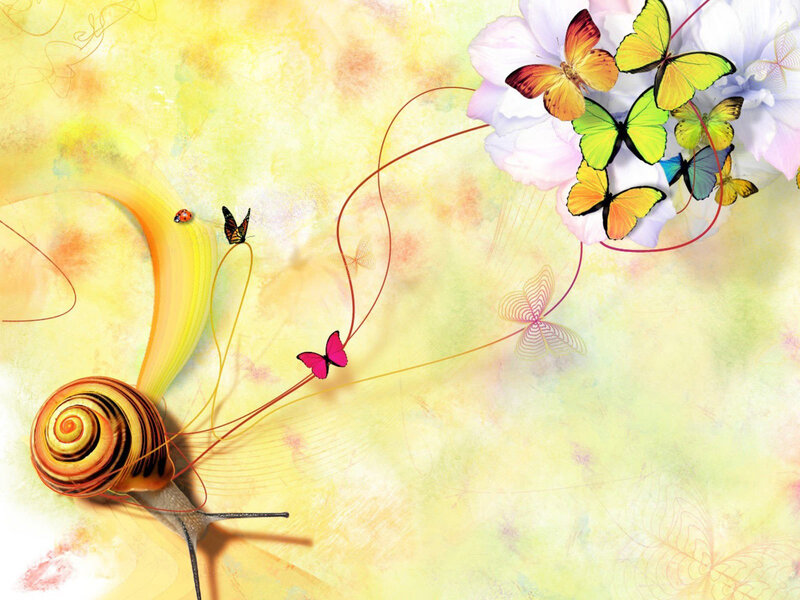 Snail with Butterflies