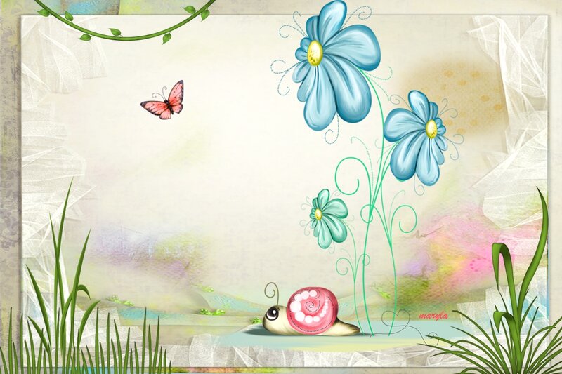 Snail with Pink Shell — Blue