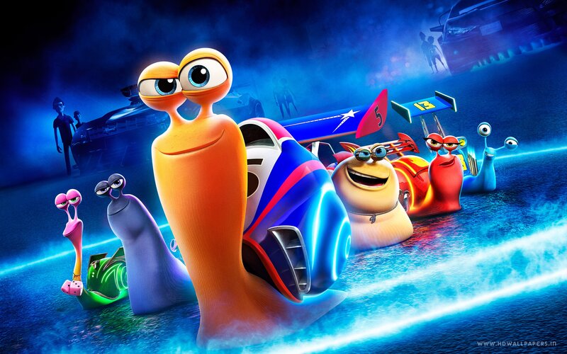 Snails in Racing Cars — Blue, Dynamic