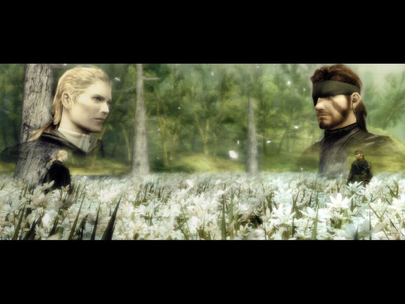 Snake and Revolver in a flower field