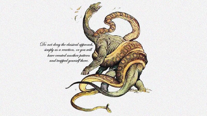 Snake Attacking Dinosaur