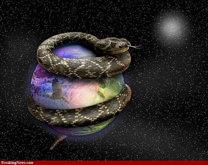 Snake Coiled Around Planet