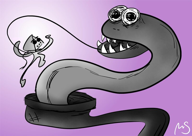 Snake Eating a Character