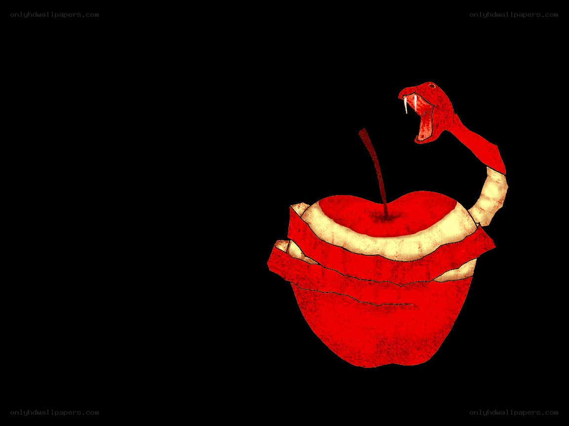 snake eating an apple