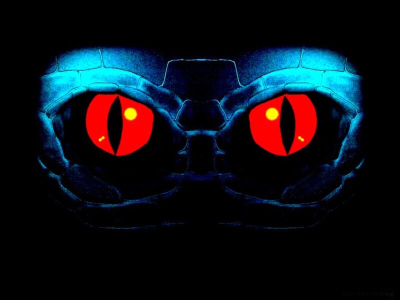 snake eyes glowing red