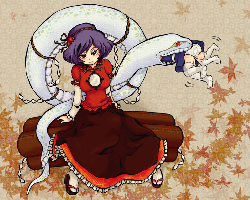 Snake girl with child