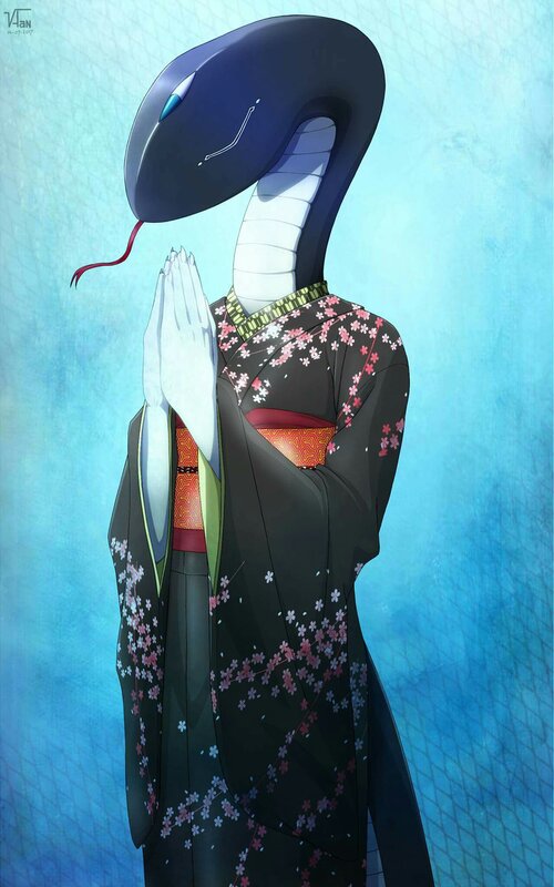 Snake-headed Figure in Kimono