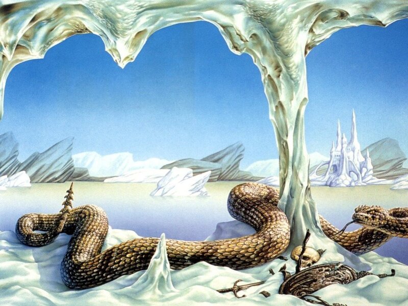 Snake in an icy cave
