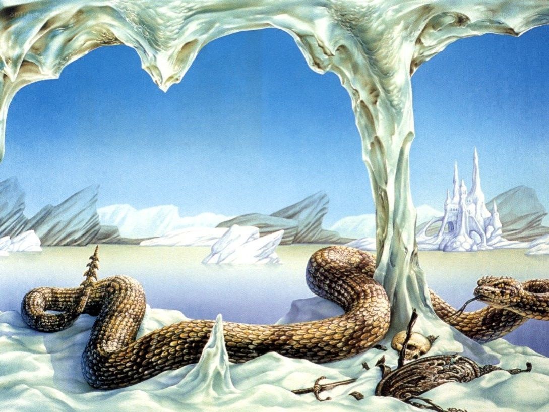 Snake in an icy cave
