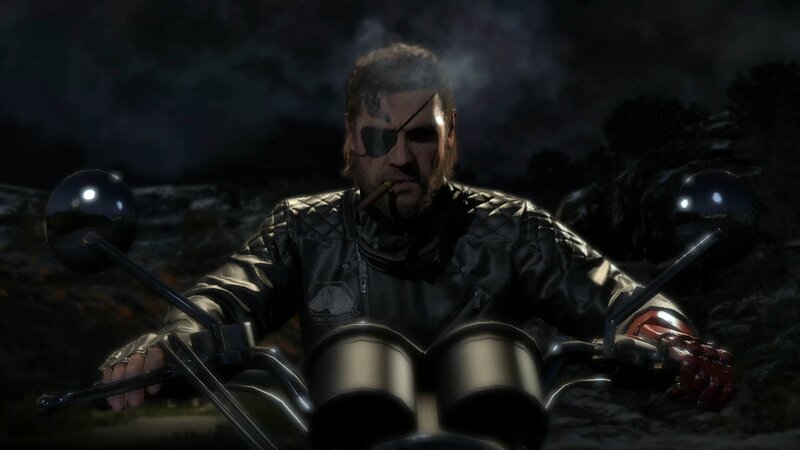 Snake on a motorcycle at night