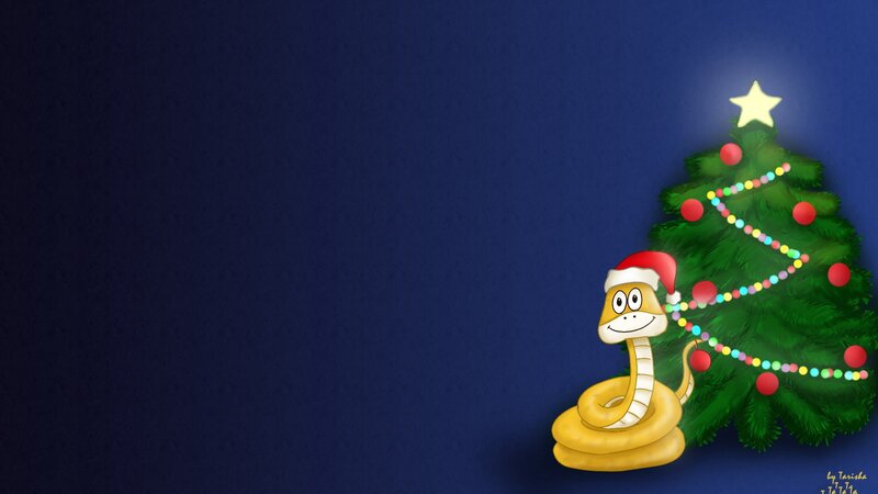 snake with christmas tree