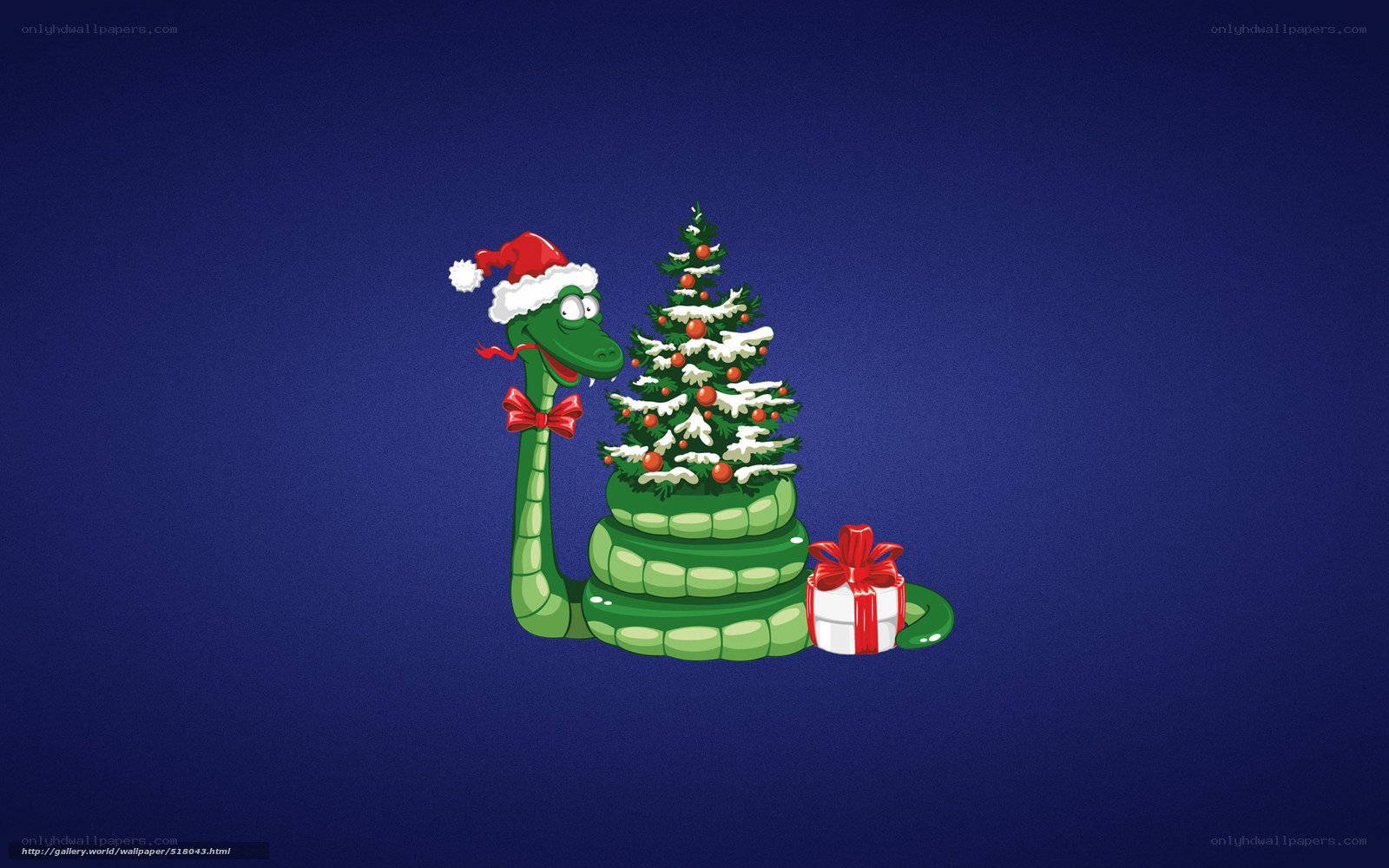 snake with christmas tree