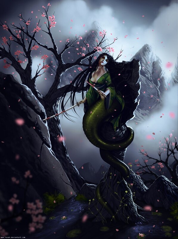 Snake-woman warrior with sword