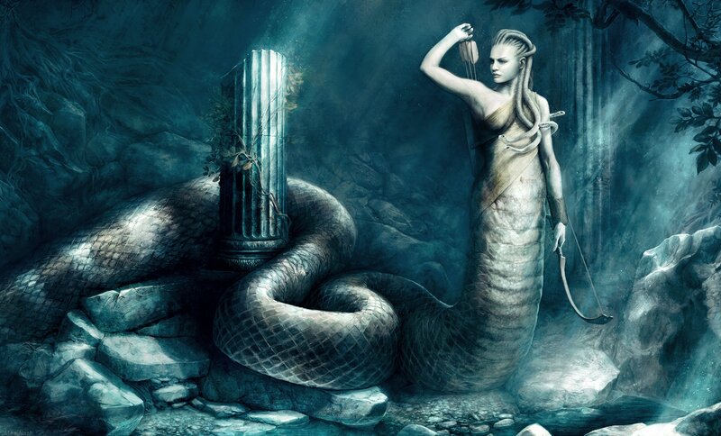 Snake-woman with Bow