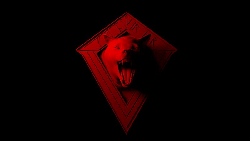 Snarling Wolf Head — Red