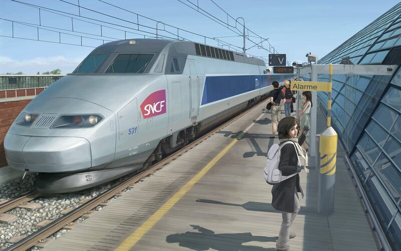 SNCF train at station platform