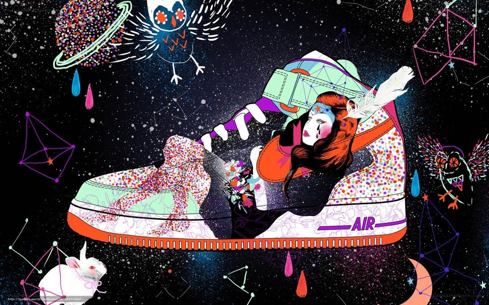 sneaker in space illustration