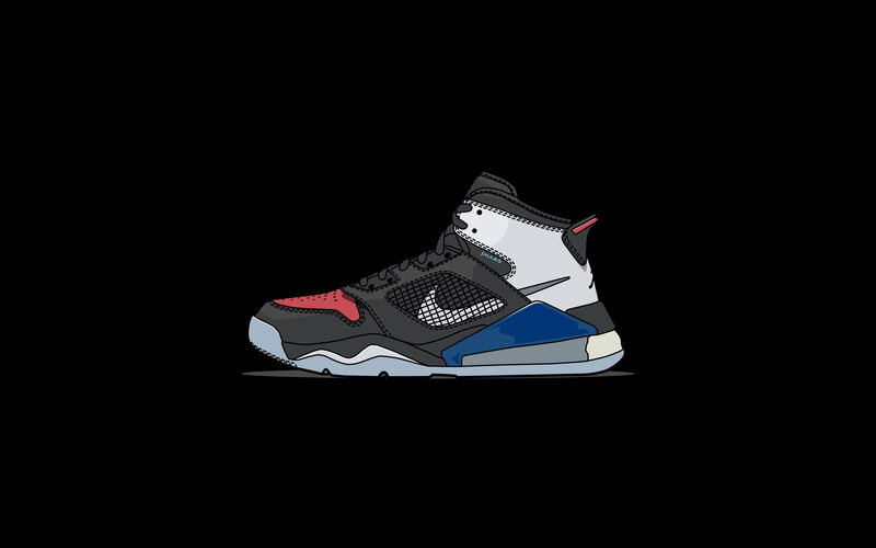 Sneaker on Black Background