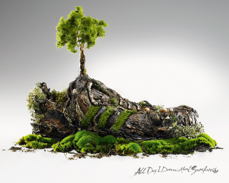 Sneaker turned into a tree