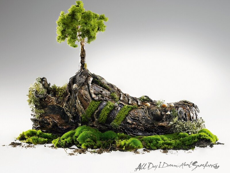 Sneaker turned into tree
