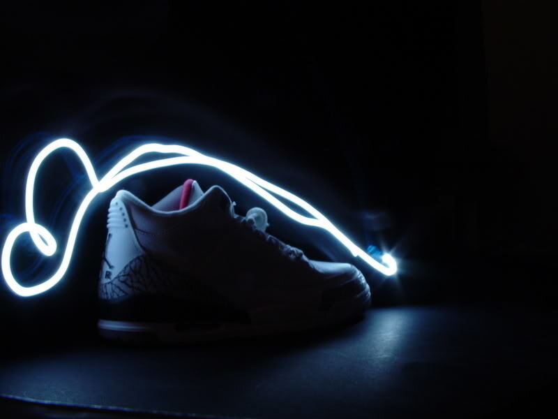 sneaker with light trail
