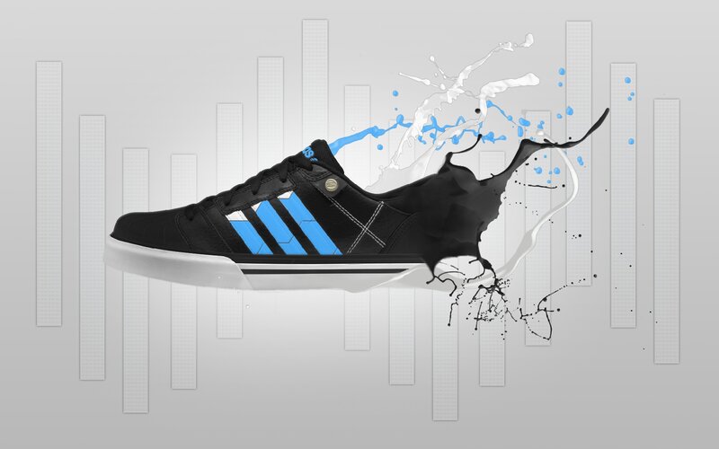 sneaker with paint splash