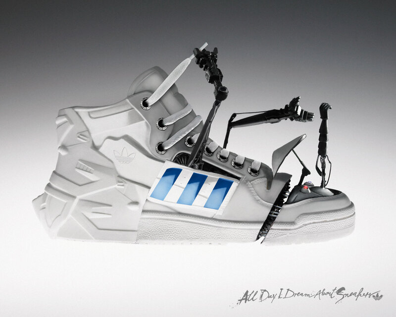 sneaker with robotic elements