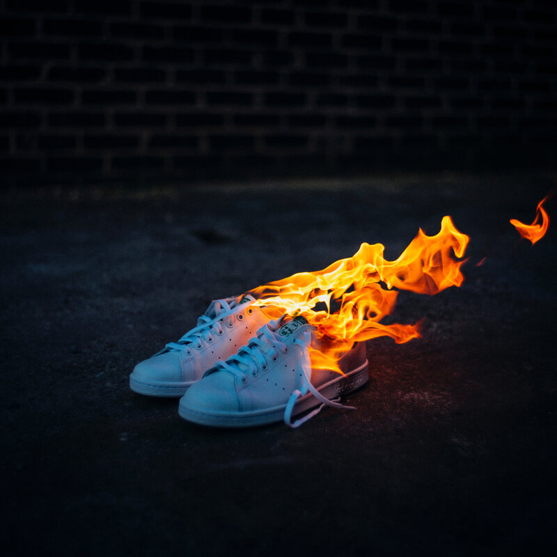 Sneakers on fire