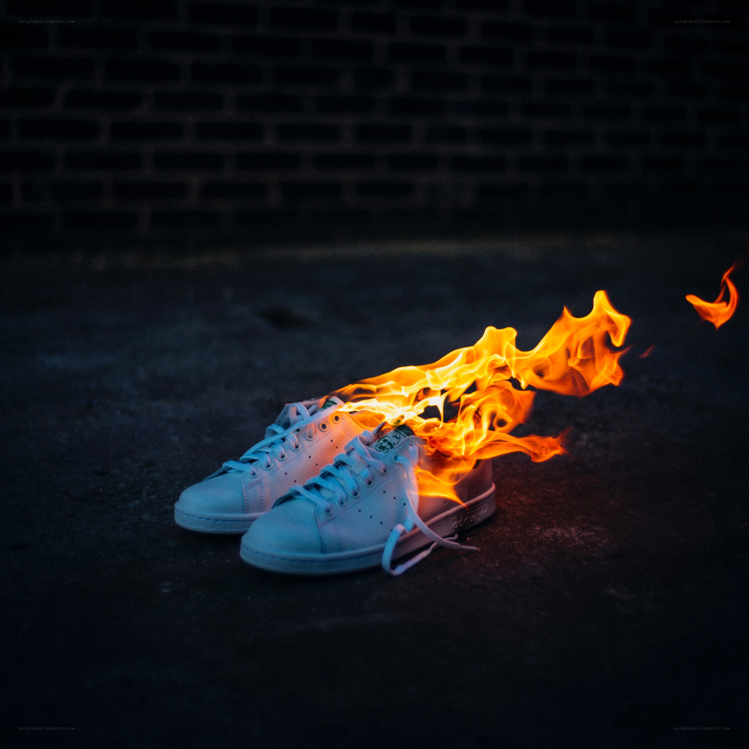 Sneakers on fire