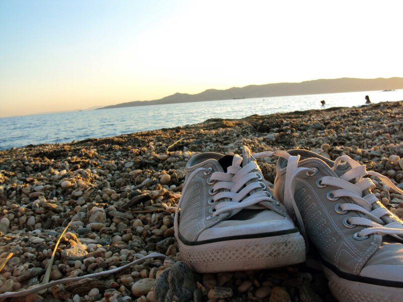 Sneakers on Pebble Beach