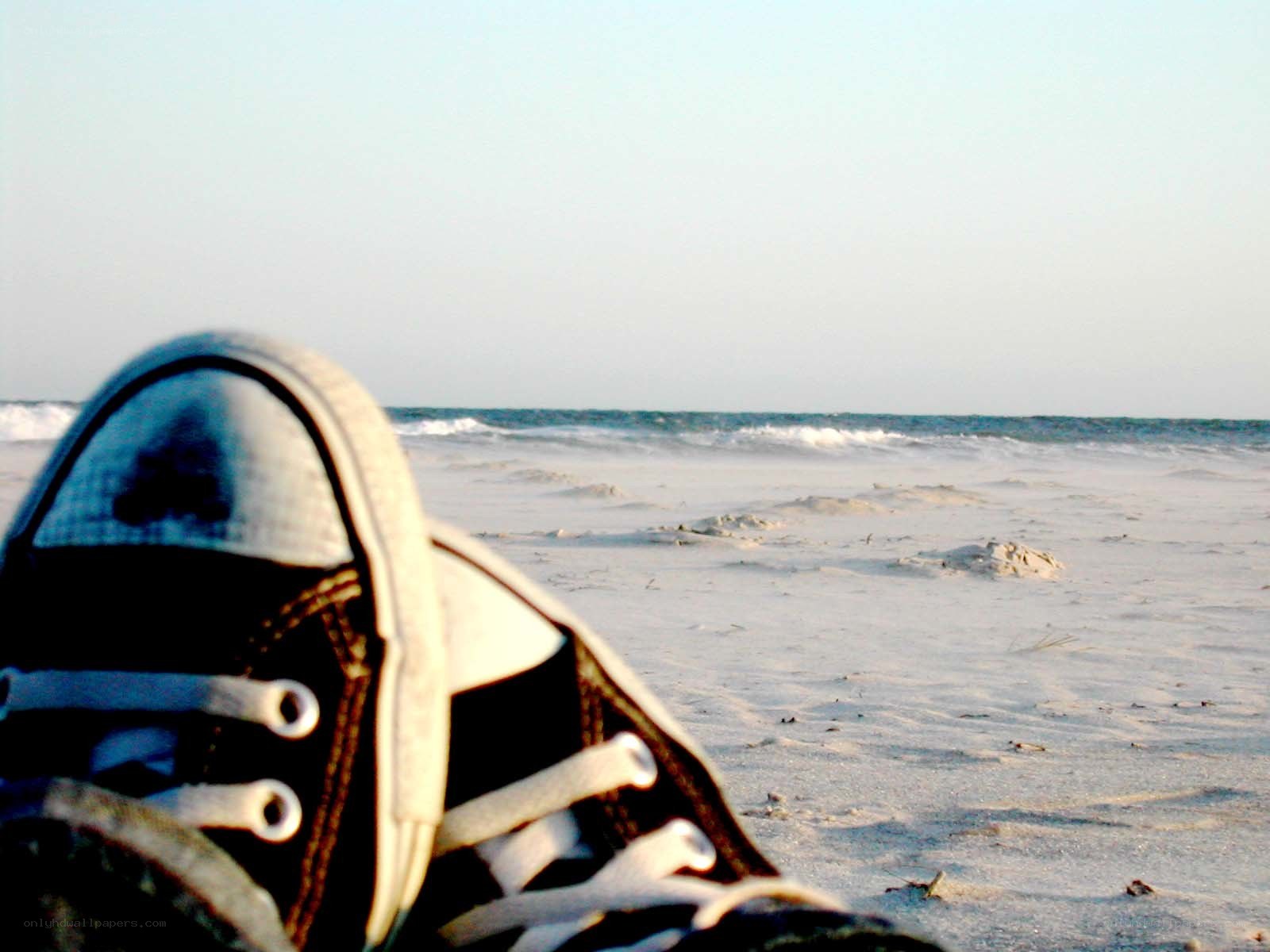 Sneakers on the beach
