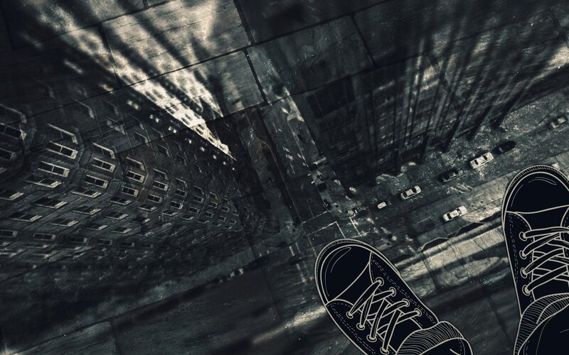 Sneakers on Wet Pavement