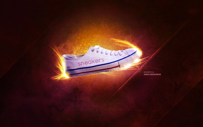 sneakers with glowing effect