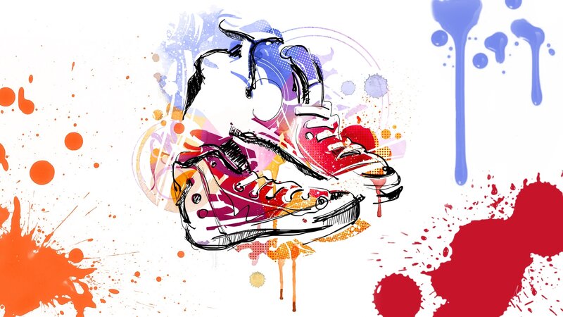 Sneakers with Paint Splatters