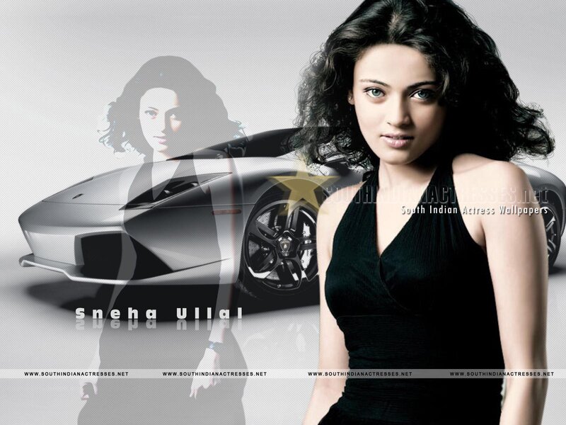 Sneha Ullal with sports car