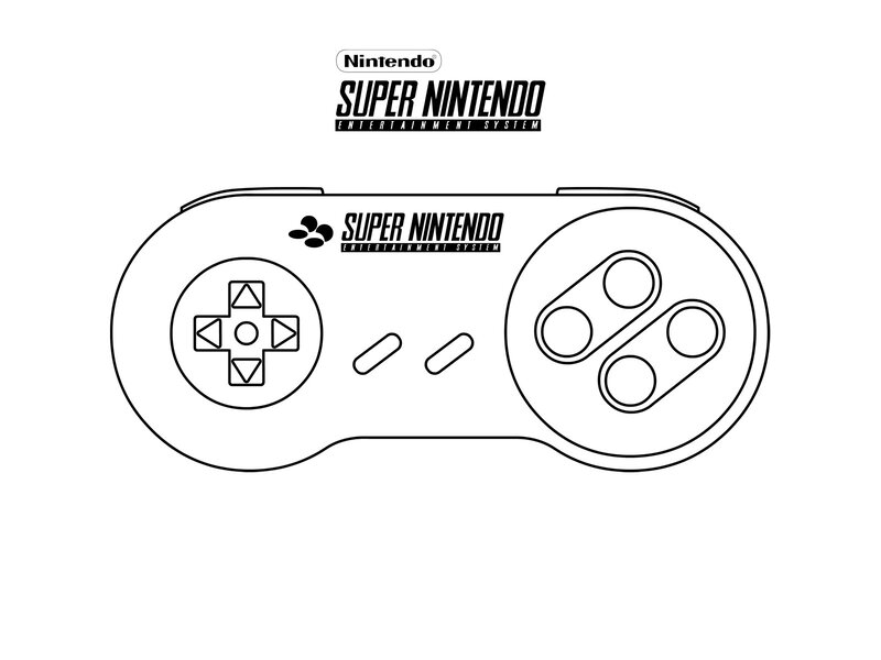 SNES controller coloring page