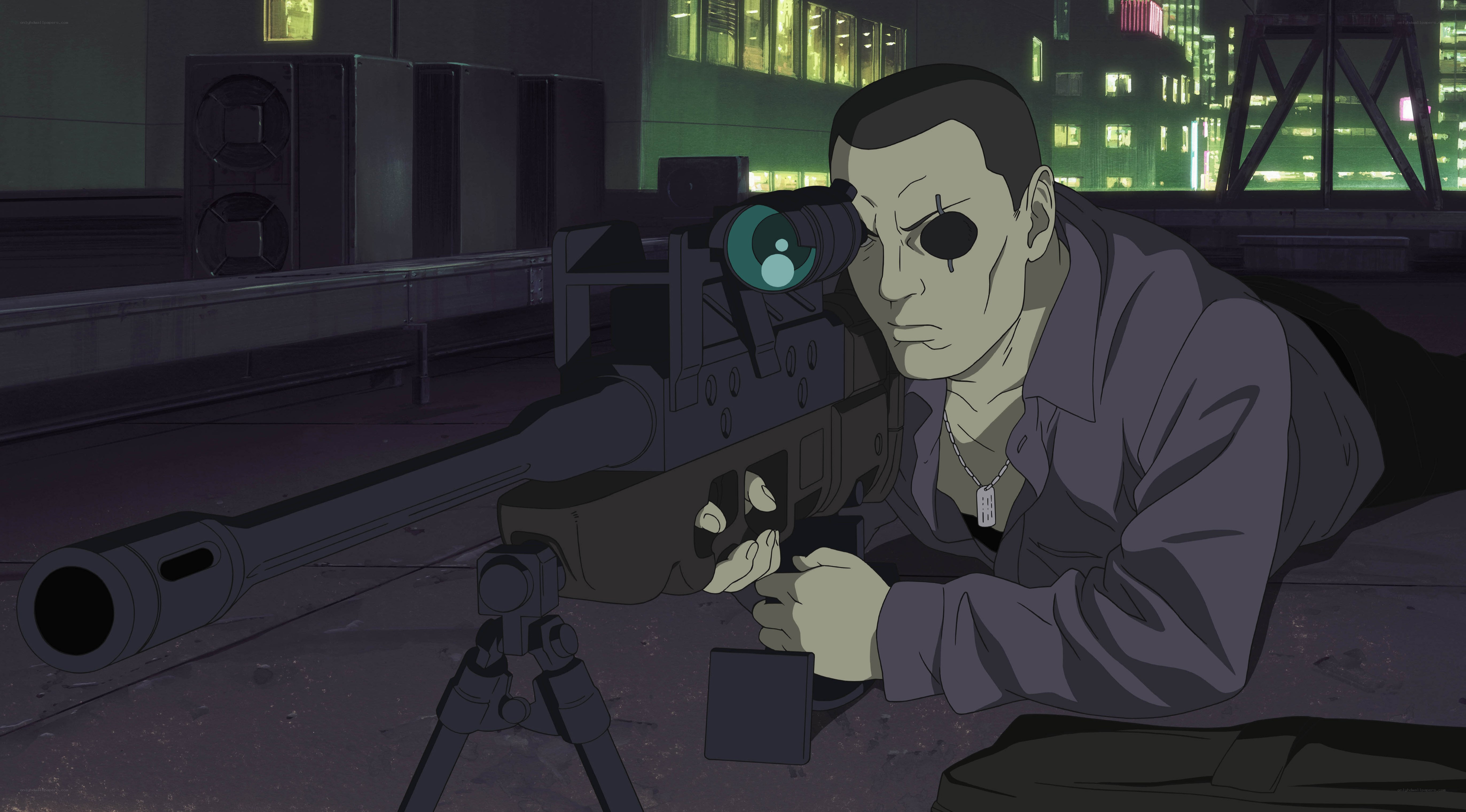 sniper aiming at night