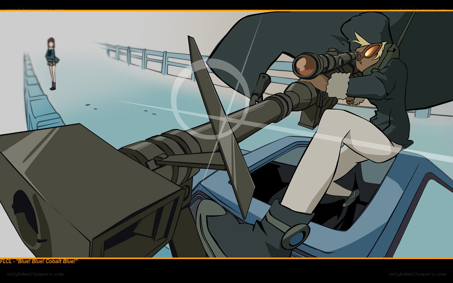 Sniper aims at distant figure