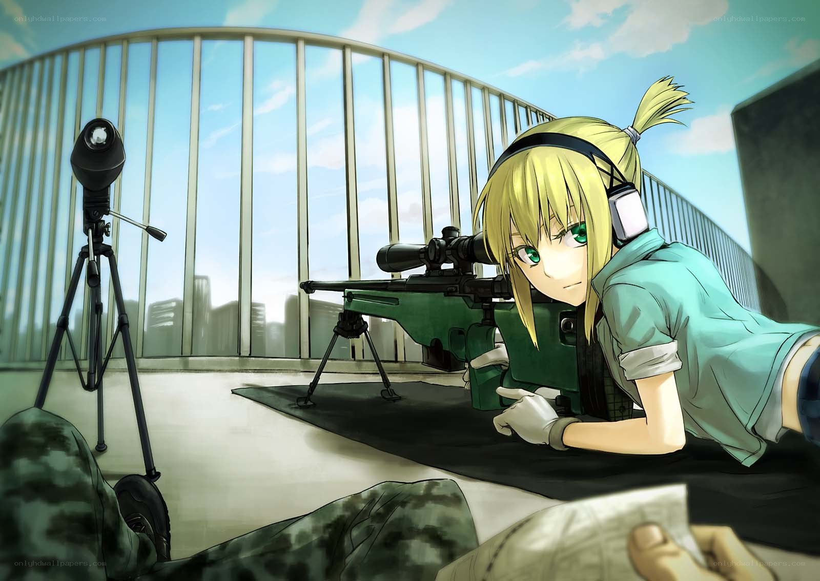 sniper girl on rooftop