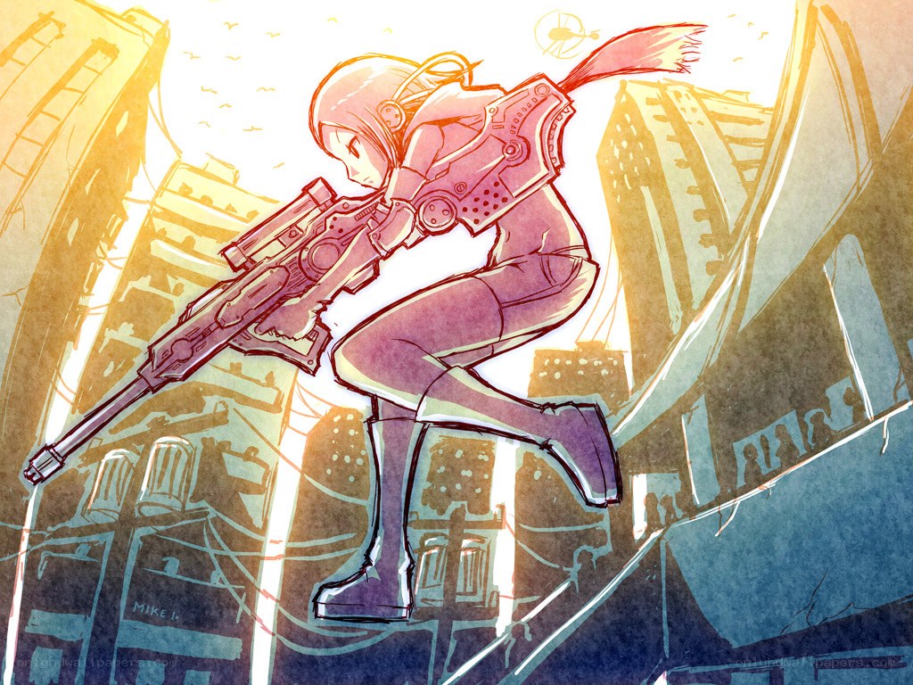 sniper in a cityscape