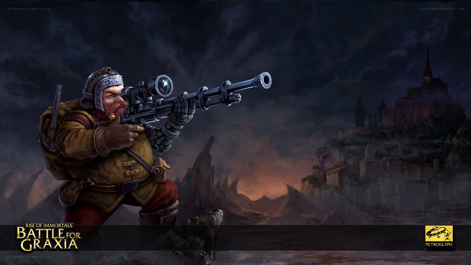 Sniper in a fantasy landscape