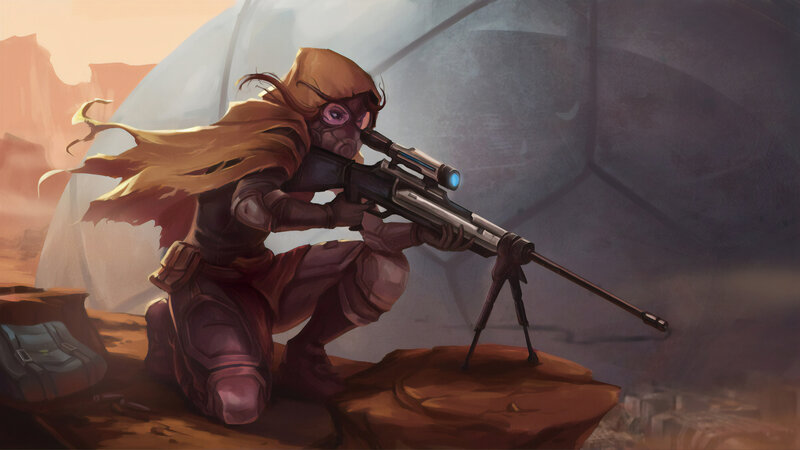 Sniper in Desert — Brown