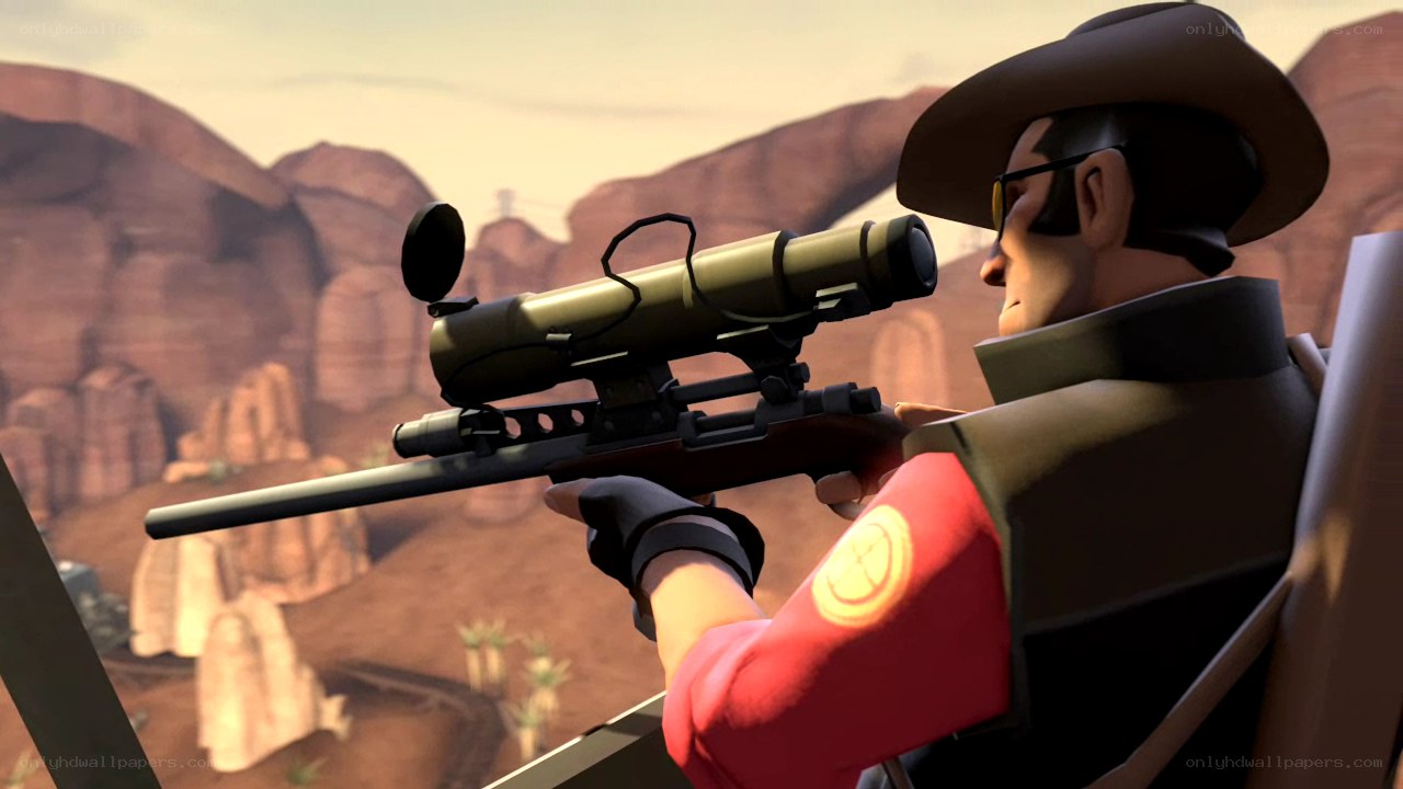 sniper in desert landscape